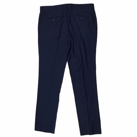 Soul of London Slim Fit Suit Dress Pants Navy Blue Men's 39R Unhemmed Flat Front - Picture 5 of 7
